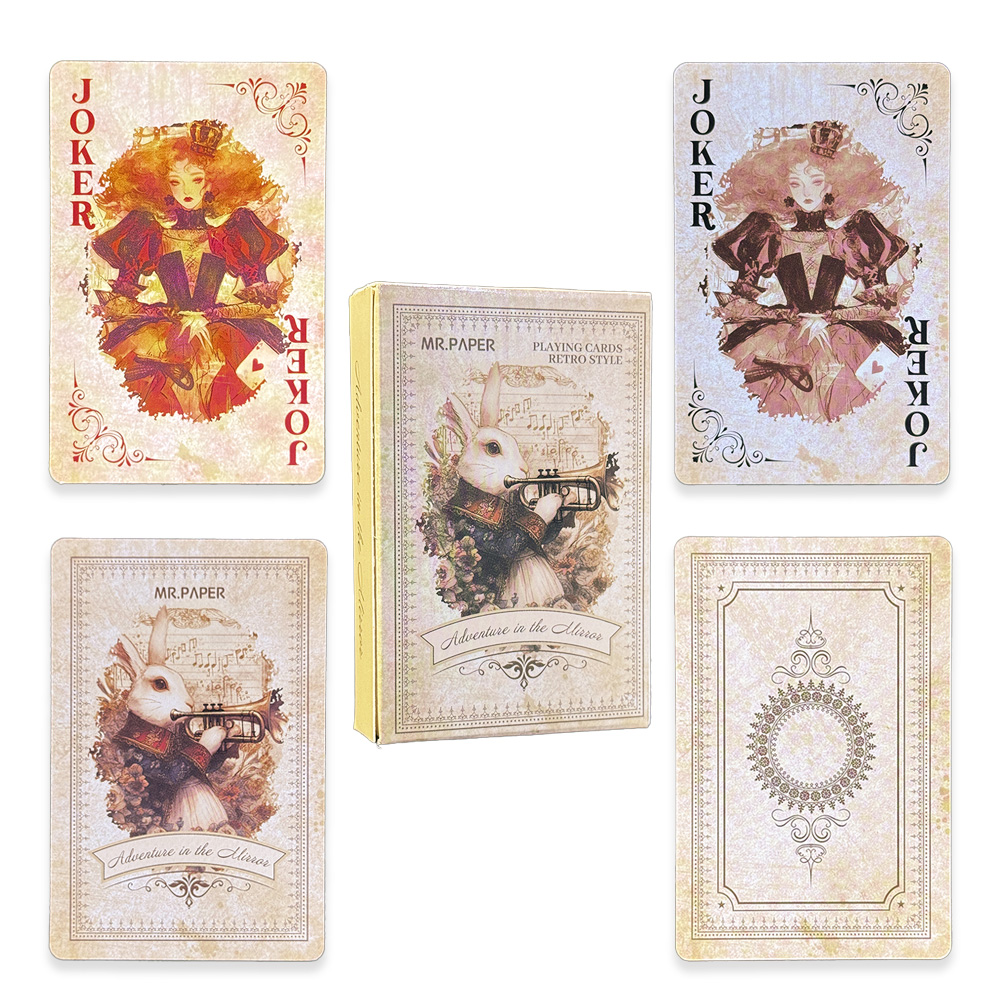 Vintage Collectible Playing Cards - 55 adet Alice in Wonderland oyun