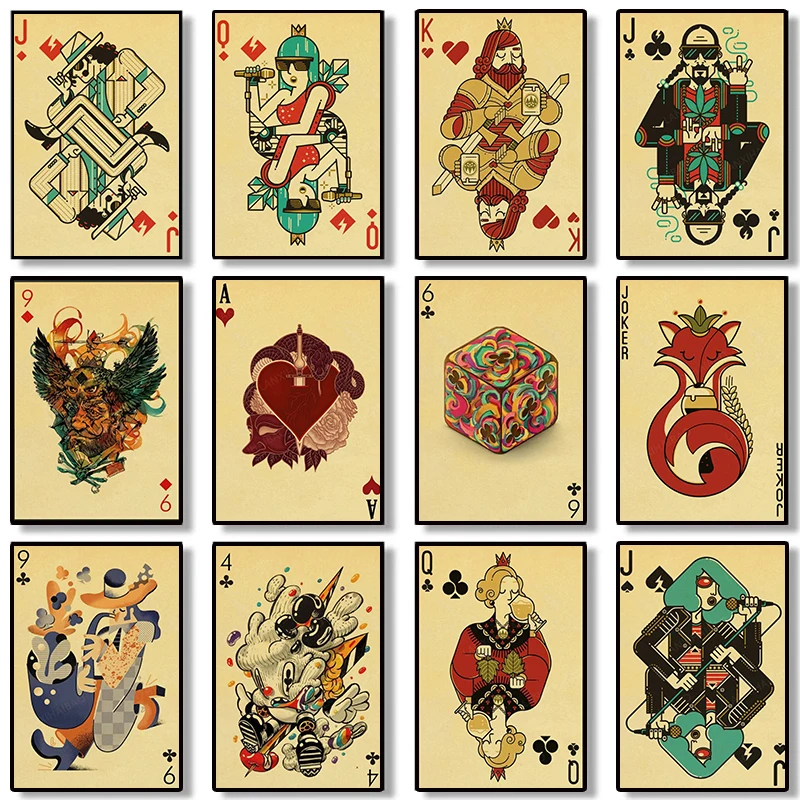 Vintage Collectible Playing Cards - İskandinav koleksiyonu oyun kartları tırnaklar posteri