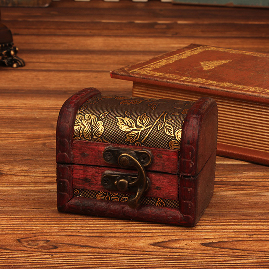 Vintage Items - Çin tarzı Vintage ahşap mücevher kutusu