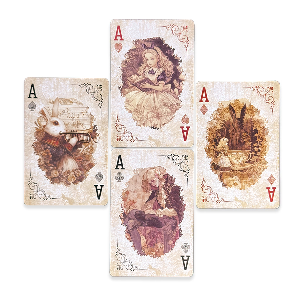 55 adet Alice in Wonderland oy - Vintage Collectible Playing Cards incelemesi ve fiyatı