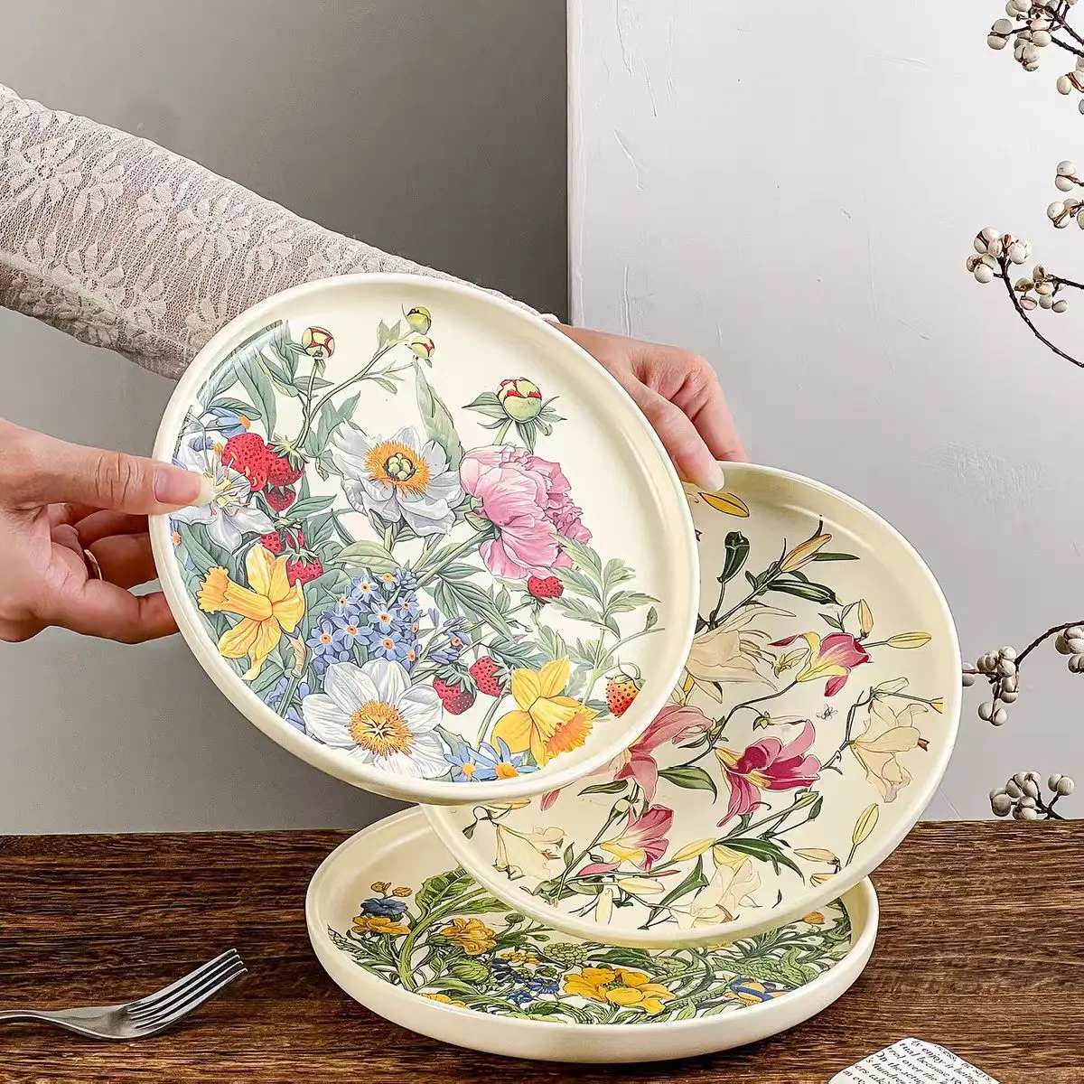Yaratıcı Romantik Çiçek Desenl - Vintage Collectible Dishes incelemesi ve fiyatı